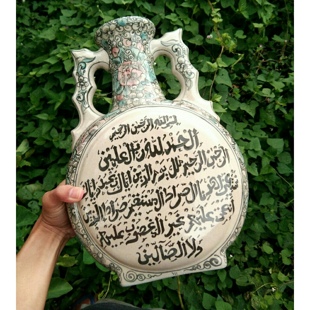 Guci Keramik Kaligrafi Antik Lawas Jadul Preloved