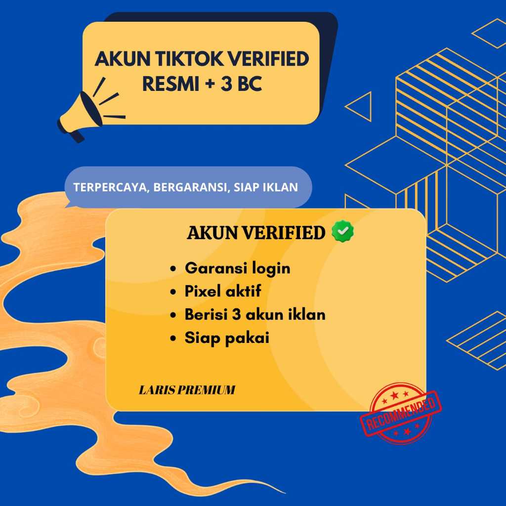 Akun TikTok Verified Resmi + 3 BC | Siap Iklan | Bergaransi