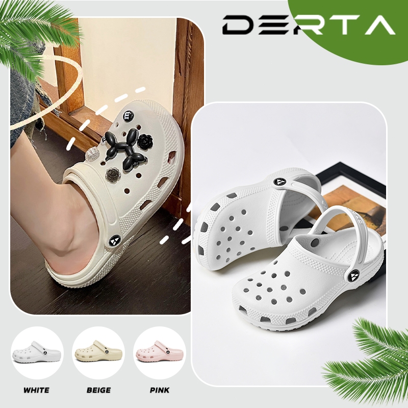 DERTA Sandal Wanita Classic Selop Dengan Aksesoris Karakter Lucu Bahan Eva Ringan Nyaman Size 36-41