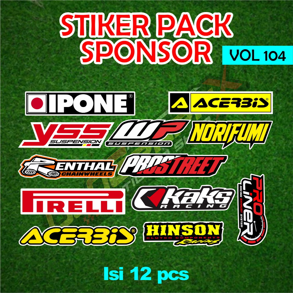 Sticker Pack Racing Logo Brand Motor  ISI 12 PCS | Stiker Racing Kekinian Kiss Cut Vol 104