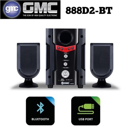 Speaker Aktif Multimedia Bluetooth GMC 888 D2 BT Super Woofer Salon Aktif Speaker KOMPUTER PC PS DVD