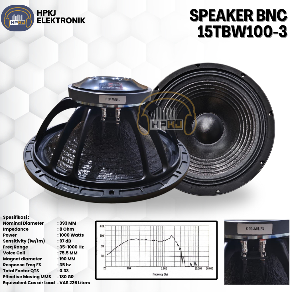 SPEAKER KOMPONEN B&C 15TBW100 speaker komponen 15inch b&c 15tbw100