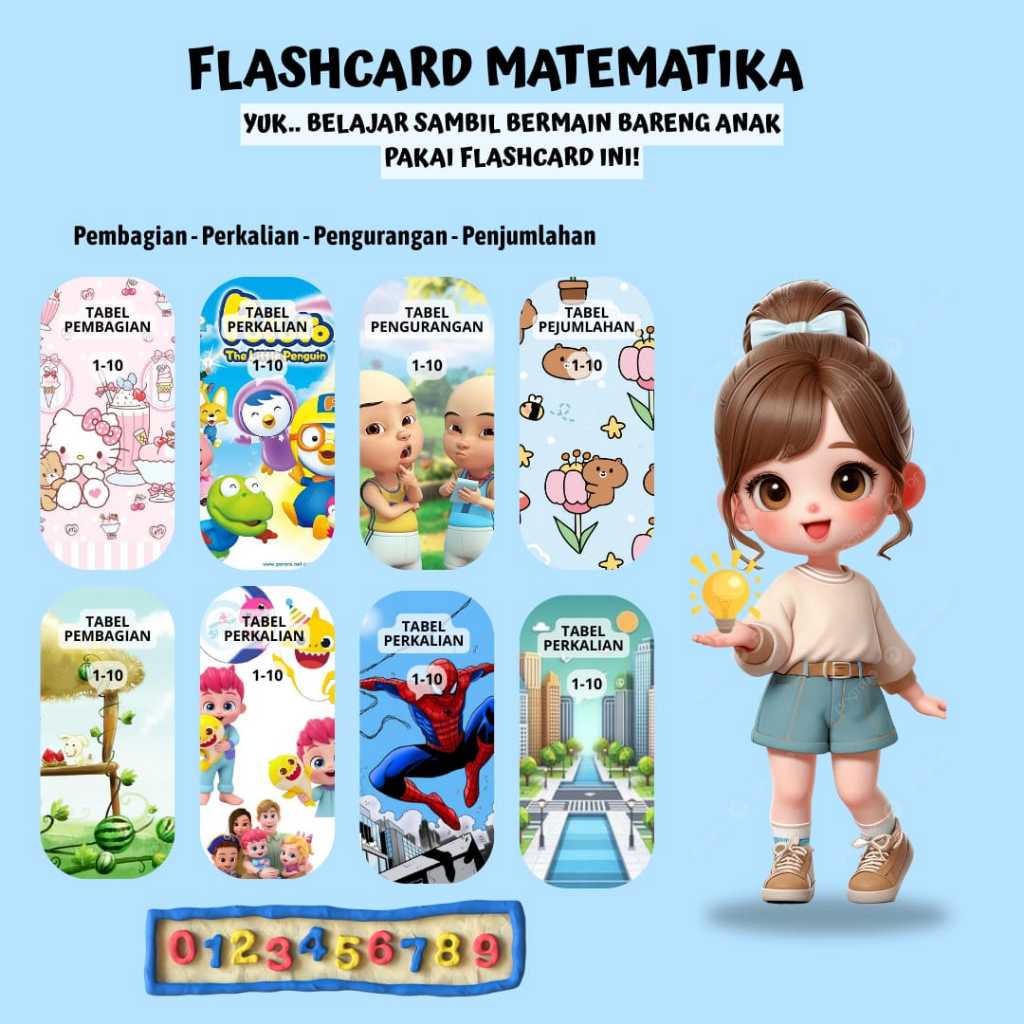 Promo Flashcard Matematika Dasar Edukasi Berhitung Anak Harga Murah