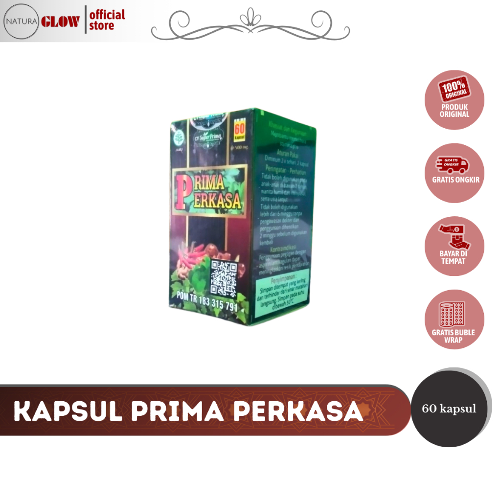 (bisa cod) PRIMA PERKASA cv SUPER PRIMA isi 60 Kapsul Membantu Memelihara Stamina Pria cv.superprima