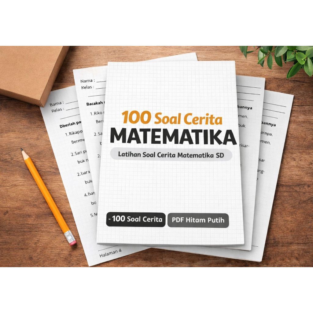 Worksheet Soal Cerita Matematika SD | Penjumlahan & Pengurangan | PDF Printable A4