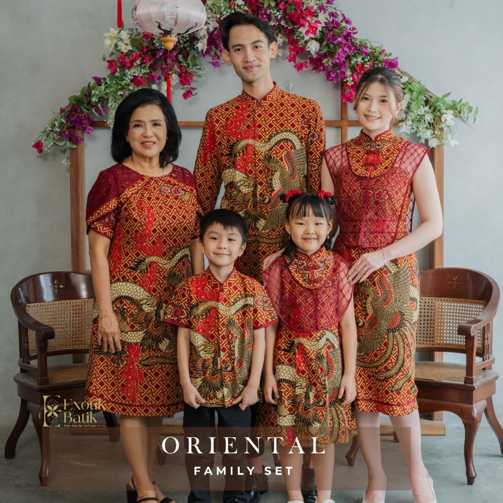 Oriental Batik Couple Set/Batik Pesta/Batik Imlek/Batik Kondangan/Batik Kondangan/Batik Family Coupl