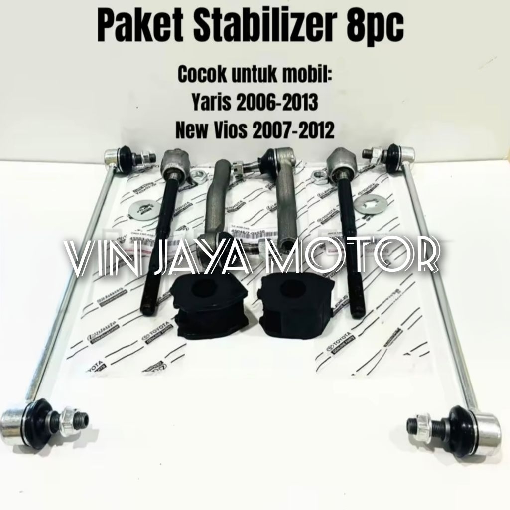 Paket Stabilizer Kaki kaki Tie Rod Rack End Link Stabil Karet Stabil  Yaris Tahun 2006 2007 2008 200