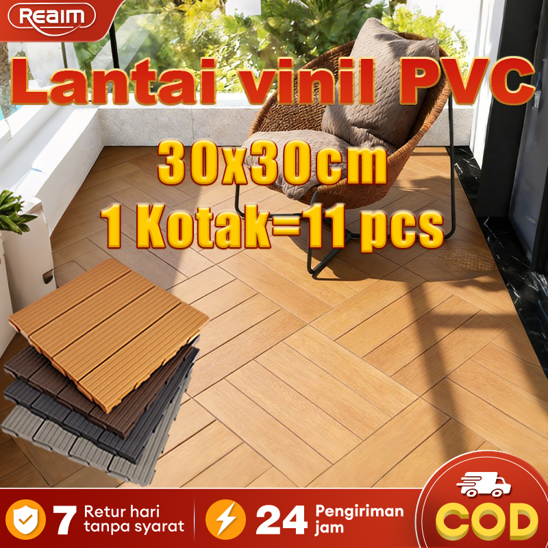 ​Lantai Plastik Lantai PVC Lantai DIY Luar Ruangan Balkon Rumput Taman Luar Dekorasi