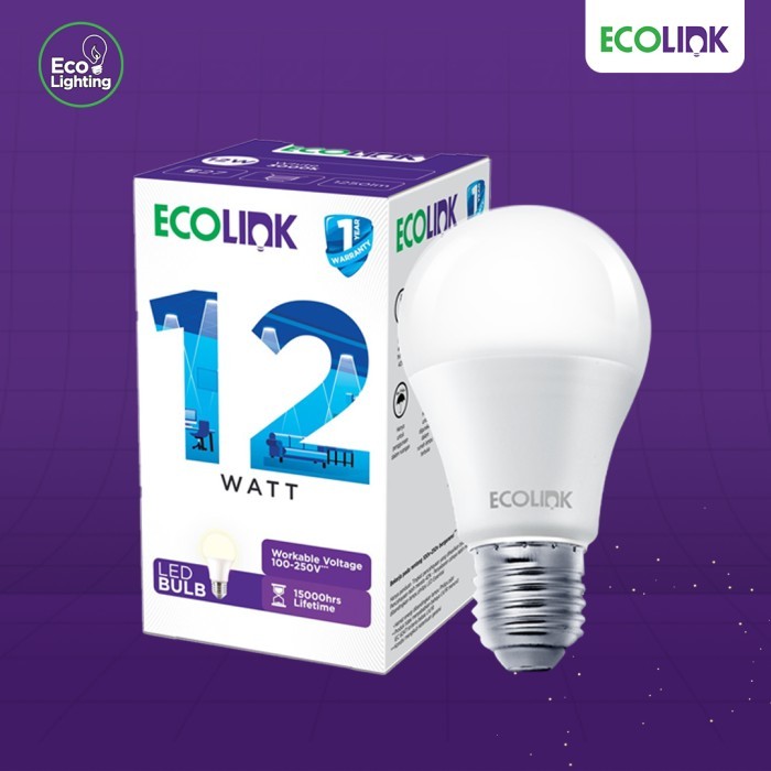 Lampu LED Ecolink 12 Watt E27 Putih