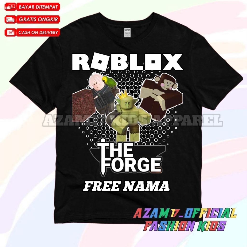 (BISA COD) Kaos Baju Anak Game Roblox The Forge All Karakter Monkey Goblin Dll Free Nama / Kaos Tshi