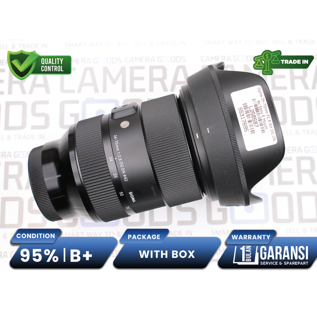 Lensa Sigma 24-70mm F2.8 ART DG DN Lens Sony E Second Bekas Grade B+ / Sigma 24-70mm f/2.8 - L250587