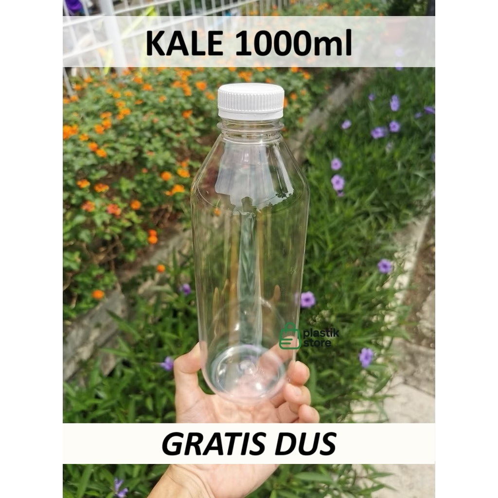 Gratis DUS - Set (Botol+Tutup) - Botol Jus Kale Kopi Teh 1L 1 L 1liter liter 1000 ml 1000ml