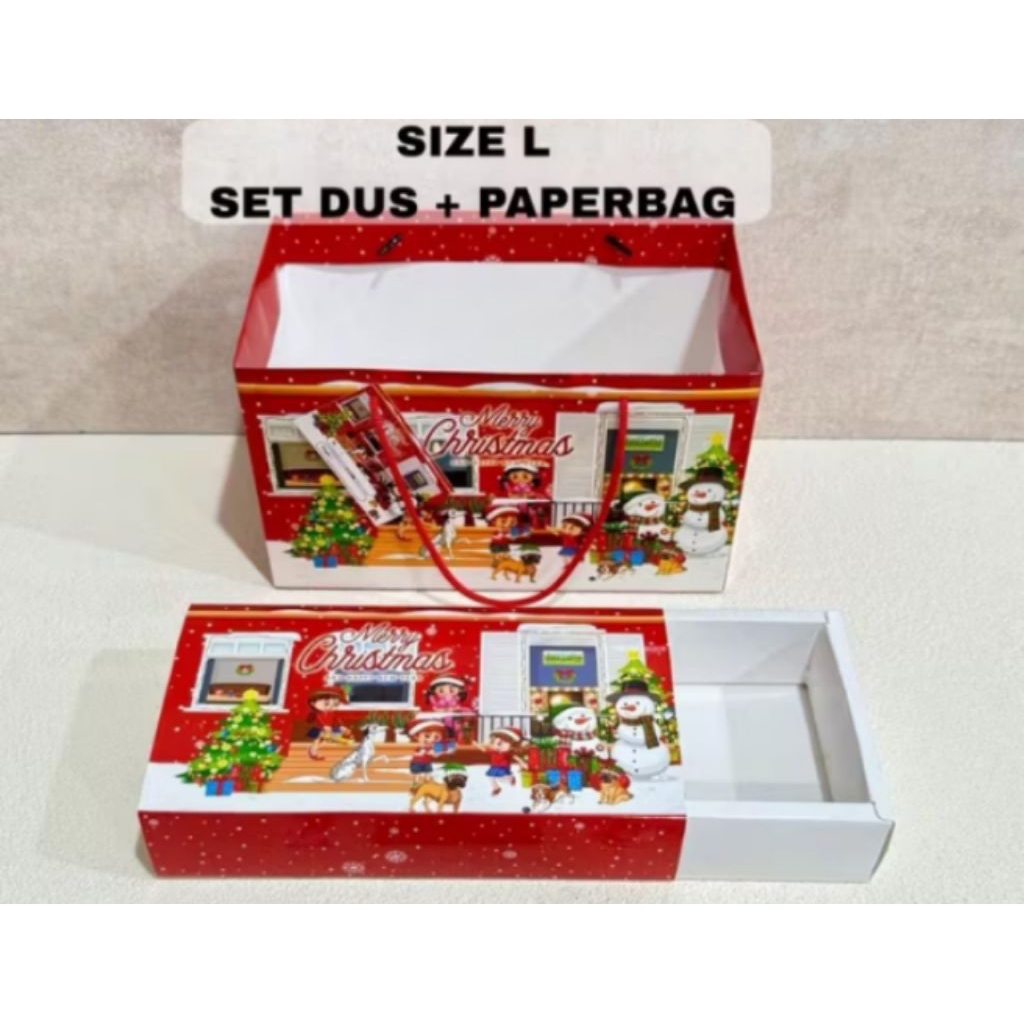 Box Hampers Snow Sliding L + Paper Bag (Pcs)