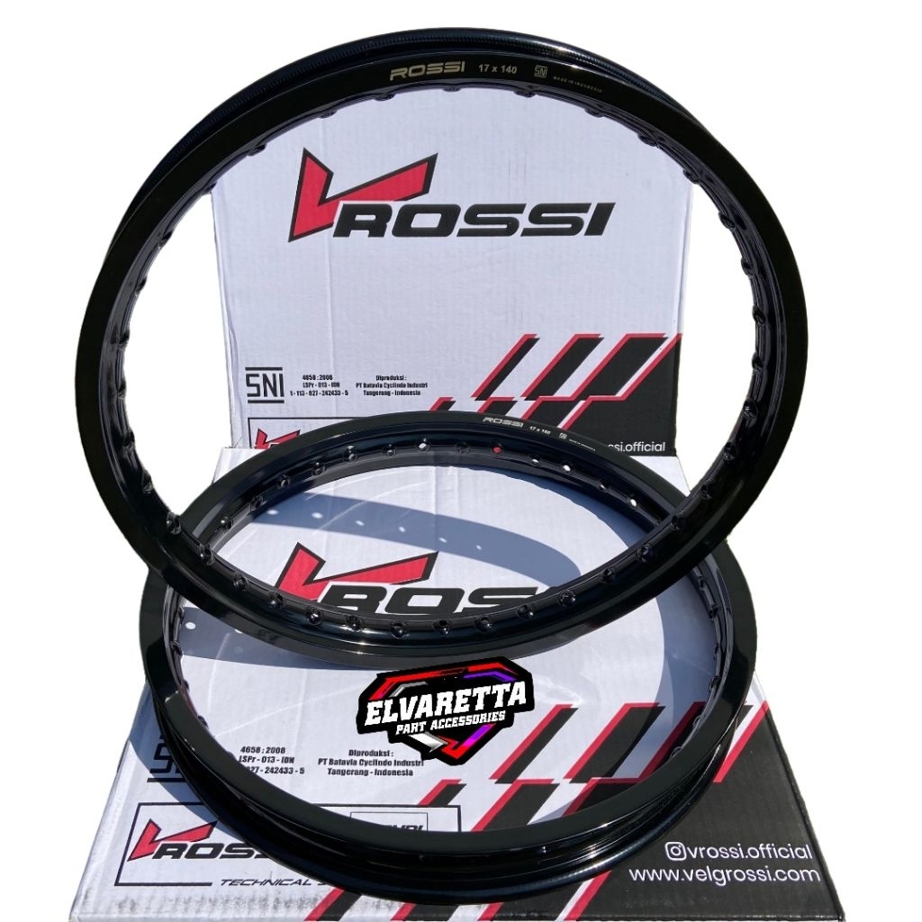 VELG V ROSSI WM UK 120 140 160 185 RING 17 WARNA HITAM GLOSSY ORIGINAL (BISA COD)