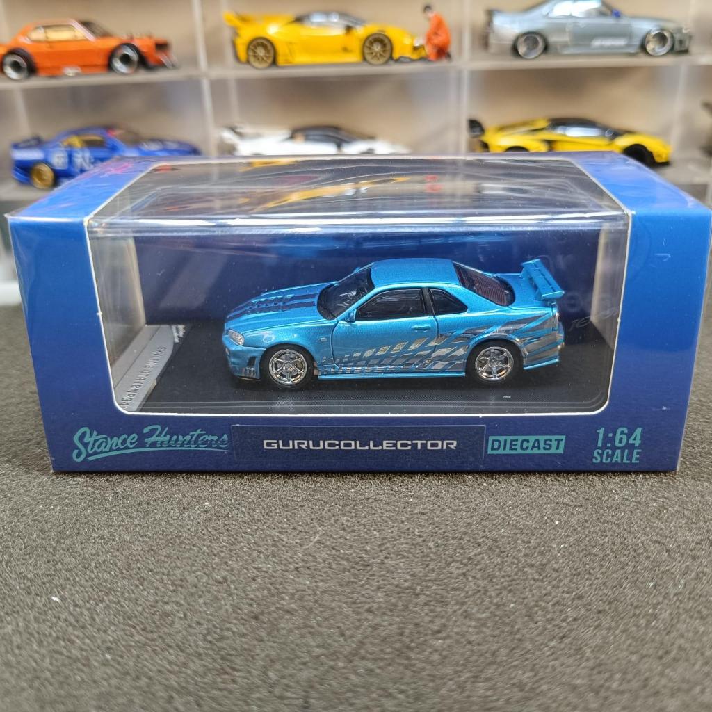 Stance Hunters 1:64 Gurucollector Skyline R34 Chrome Blue