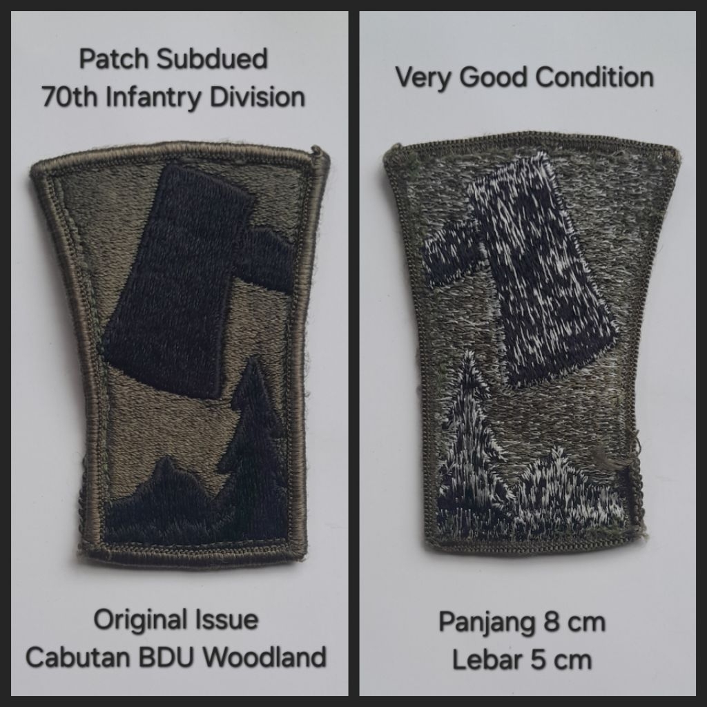 Patch Bordir Subdued SSI Us Army Original Issue Cabutan BDU Woodland