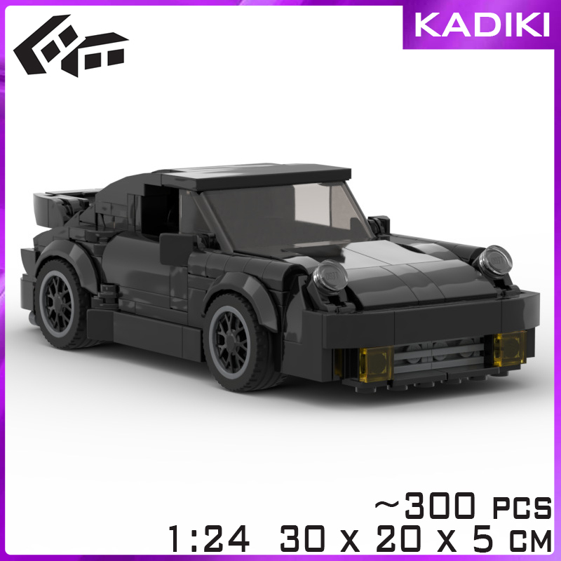Brick Car Porsche 911 RWB Black Wide Body Blackbird Block Diecast Mobil Pajangan