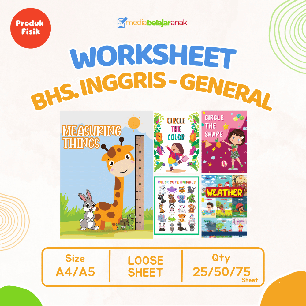 Media Belajar Anak - Worksheet Edukasi Anak Bahasa Inggris untuk Anak PAUD TK PRESCHOOL
