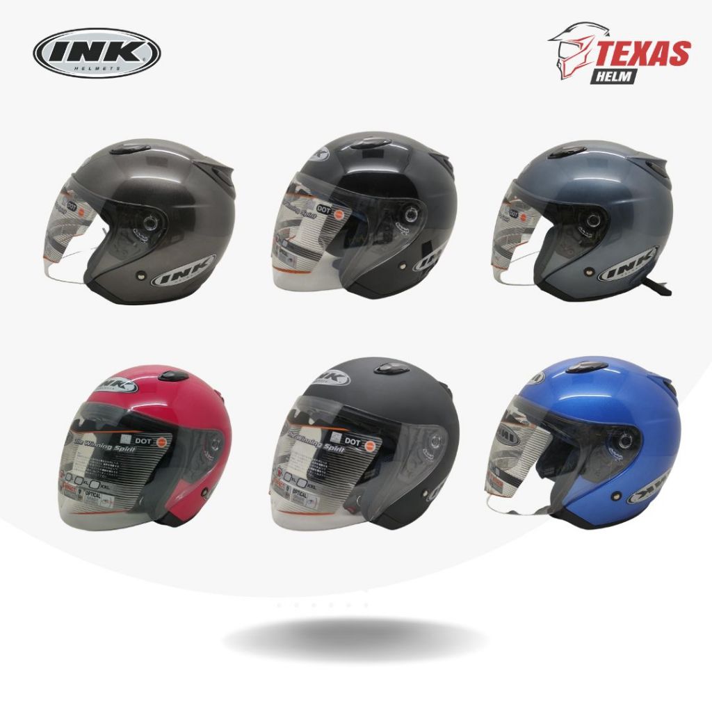 Helm INK Centro Jet Solid Original 100% Semua Varian Warna - INK Helmet Retro Classic