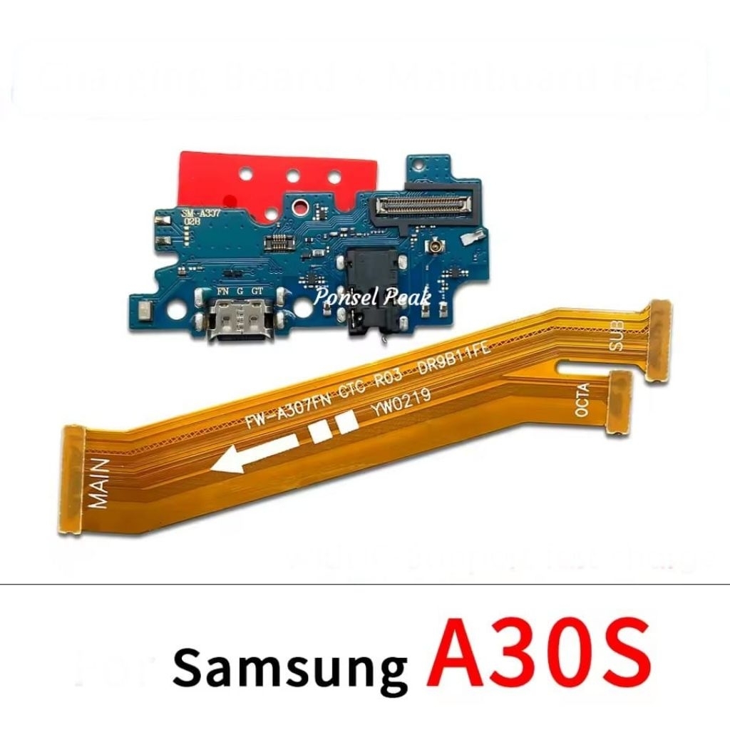 Papan konektor cas Samsung A30S + Flexible Board Samsung A30S Ori