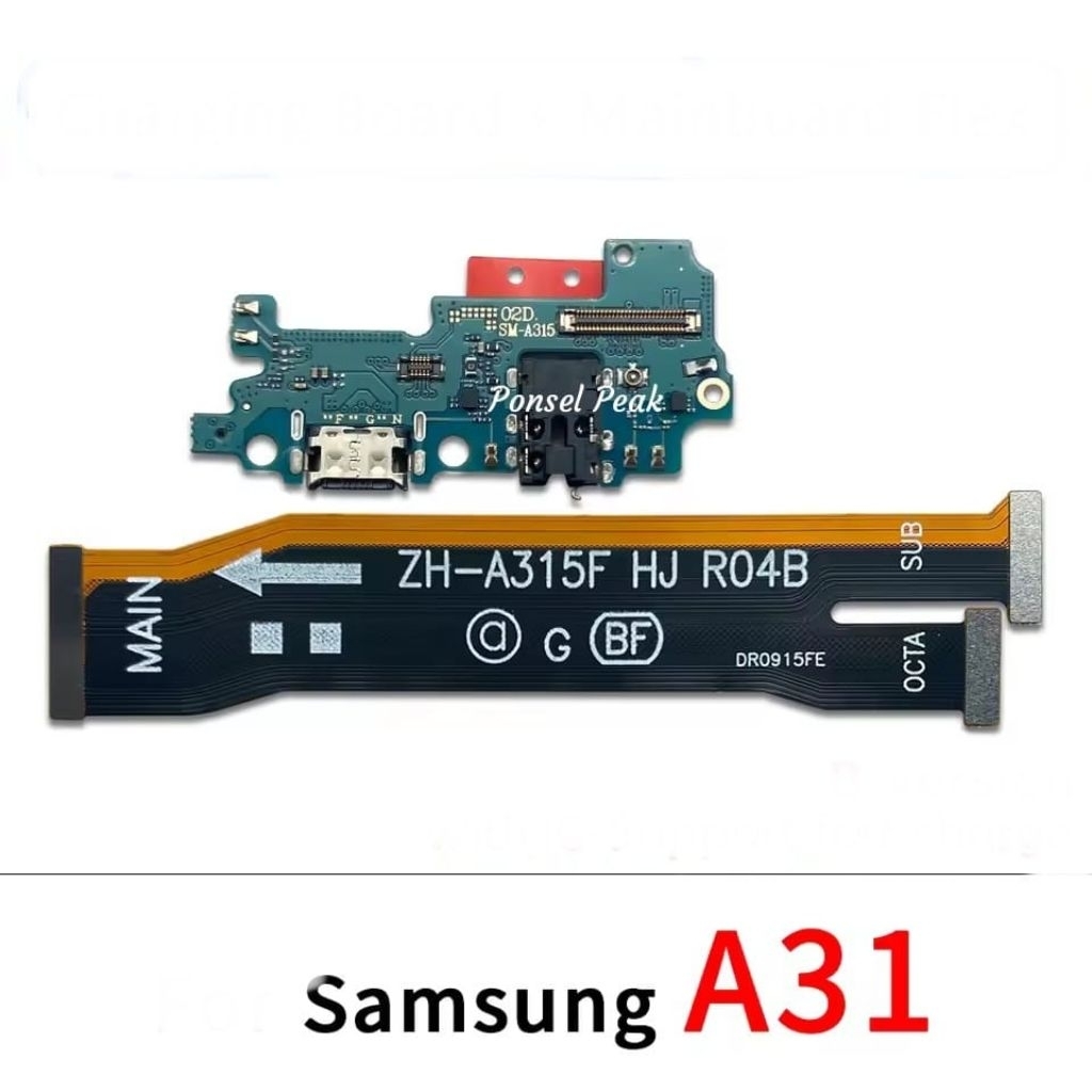 Papan konektor cas Samsung A31 + Flexible Board Samsung A31 Ori