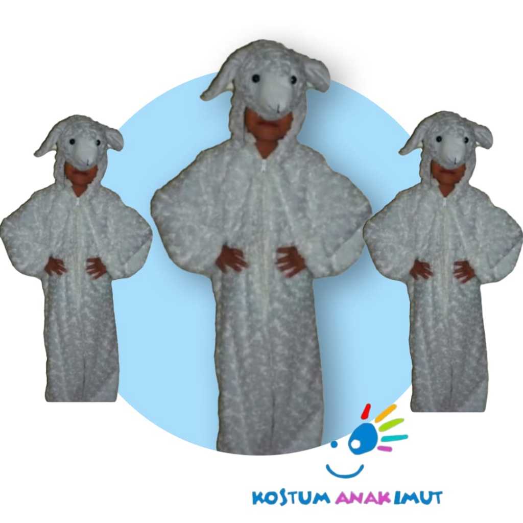 KOSTUM DOMBA PUTIH-BAJU KOSTUM DOMBA ANAK-KOSTUM KARAKTER DOMBA ANAK