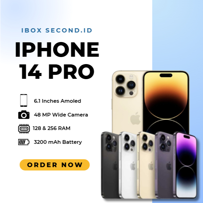 Iphone 14 Pro  256GB, 128GB Second Ori Apple, Like New ALLSIM, Fullset