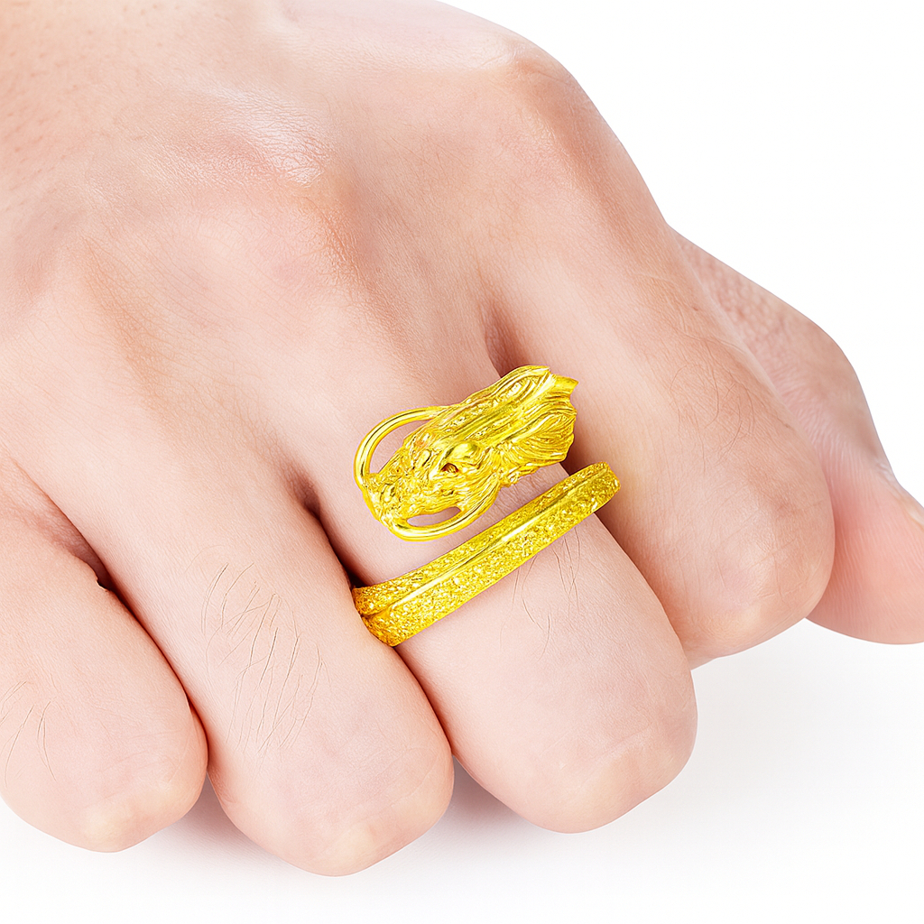 Cincin Naga Lapis Emas 24k - Aksesoris Cincin - Cincin Pria Wanita - Bumi Permata
