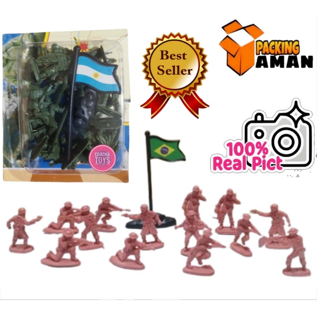 COD PROMO 320C MAINAN MURAH ANAK FIGURE TENTARA + BENDERA NEGARA / MAINAN TENTARA
