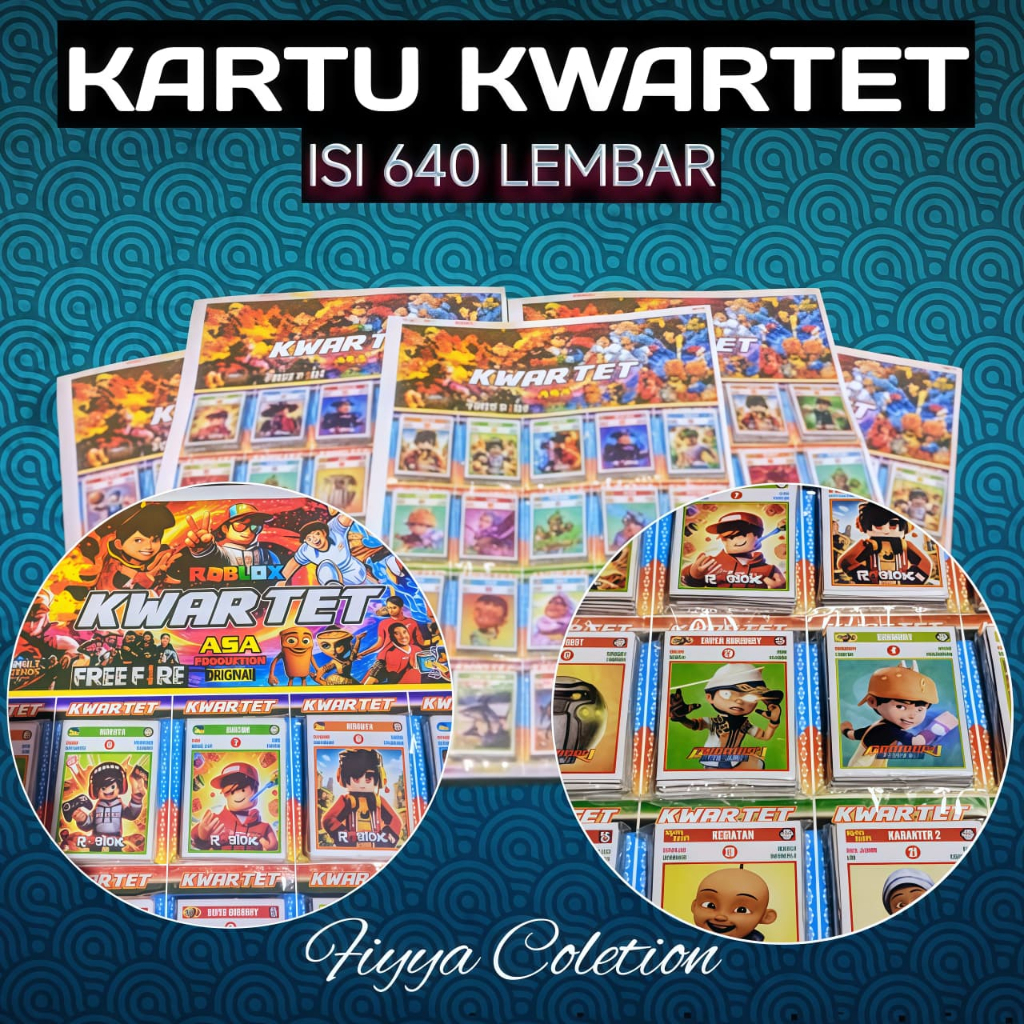Mainan Wayang jadul KWARTET viral jumbo isi 20 pak 640 lembar Fiyya Collection