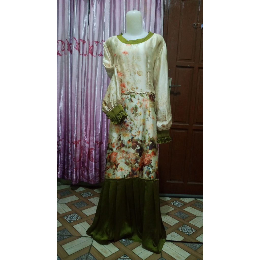 gamis jumbo silk satin lembut mewah