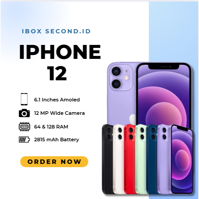Iphone 12 128GB, 64GB Second Ori Apple, Like New ALLSIM, Fullset