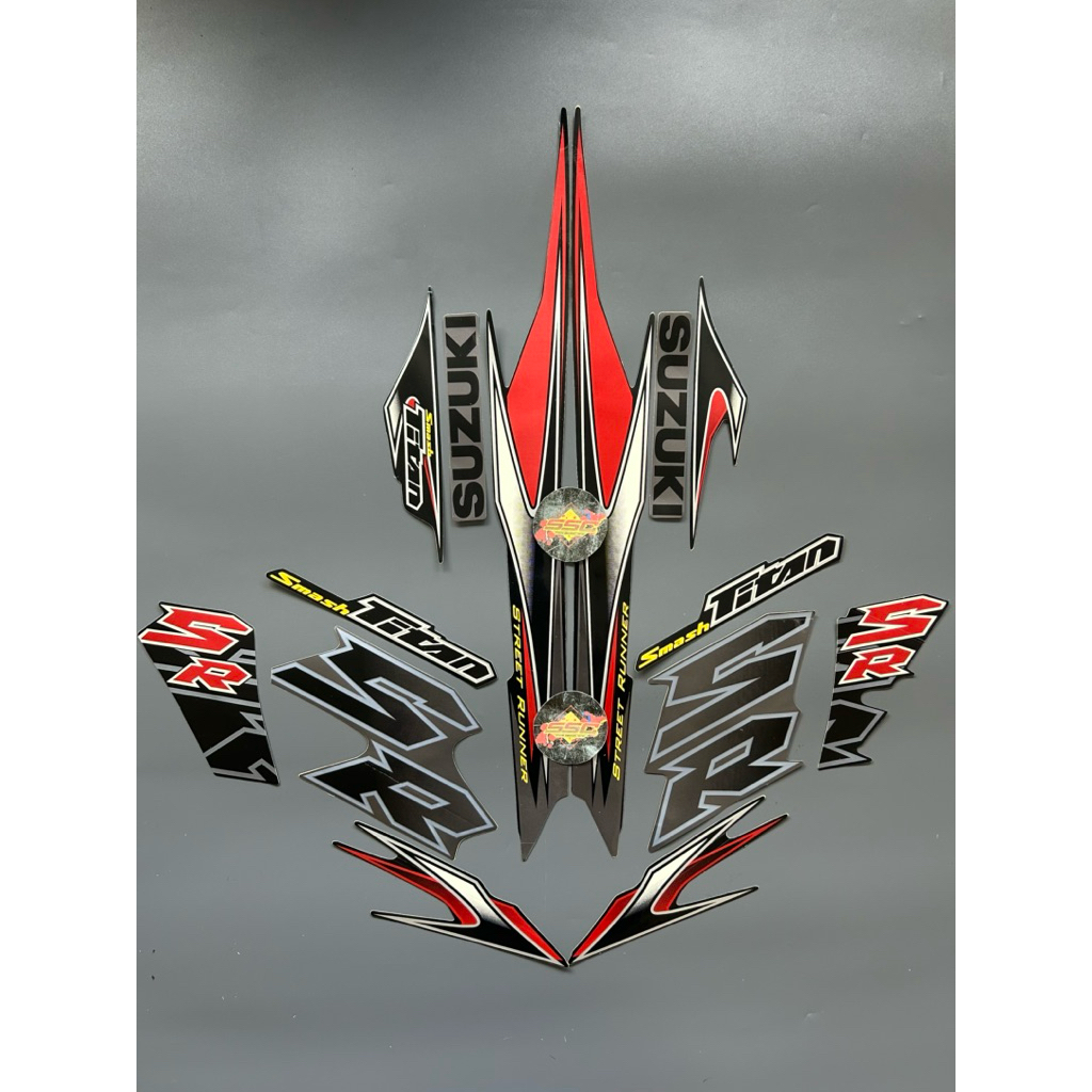 STRIPING STIKER SMASH TITAN SR 2012 HITAM