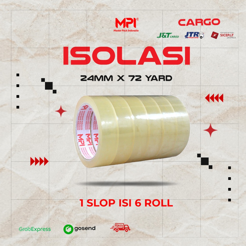 1 SLOP [ 6 PCS ] SELOTIP 1 INCH 24MM X 72 YARD MASTER PACK INDONESIA