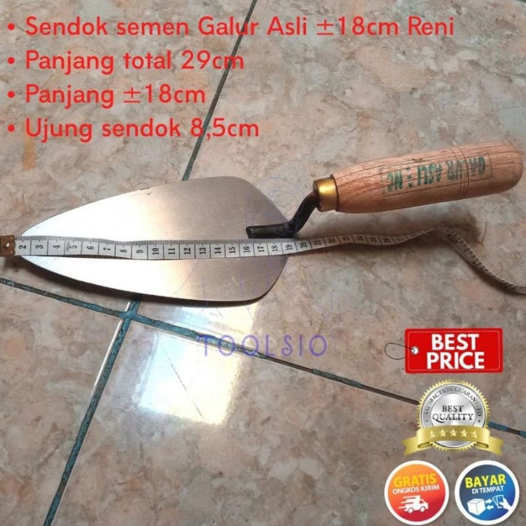 Cungkir tukang/Cetok/ Sendok Semen Galur Asli Baja