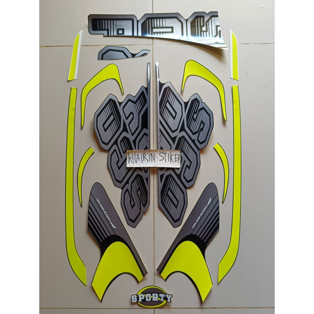 striping stiker standar Scoopy sporty 2017 hitam hijau stabilo 2017 original