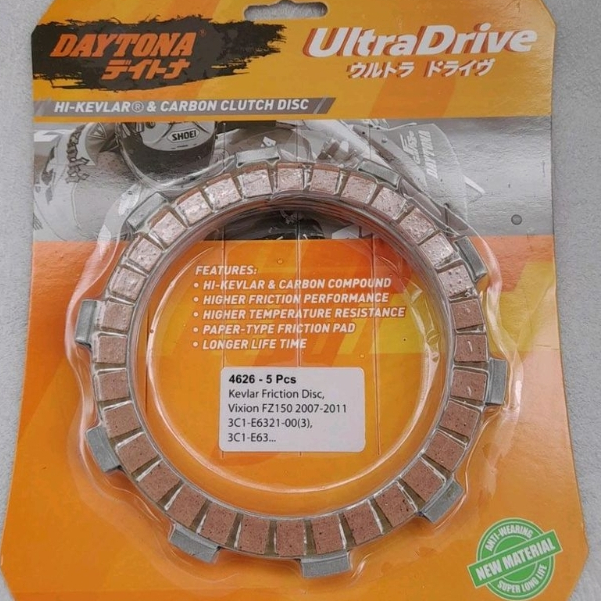 KAMPAS KOPLING YAMAHA VIXION OLD VIXION FZ150 KEVLAR & CARBON CLUTH DISK DAYTONA ORIGINAL