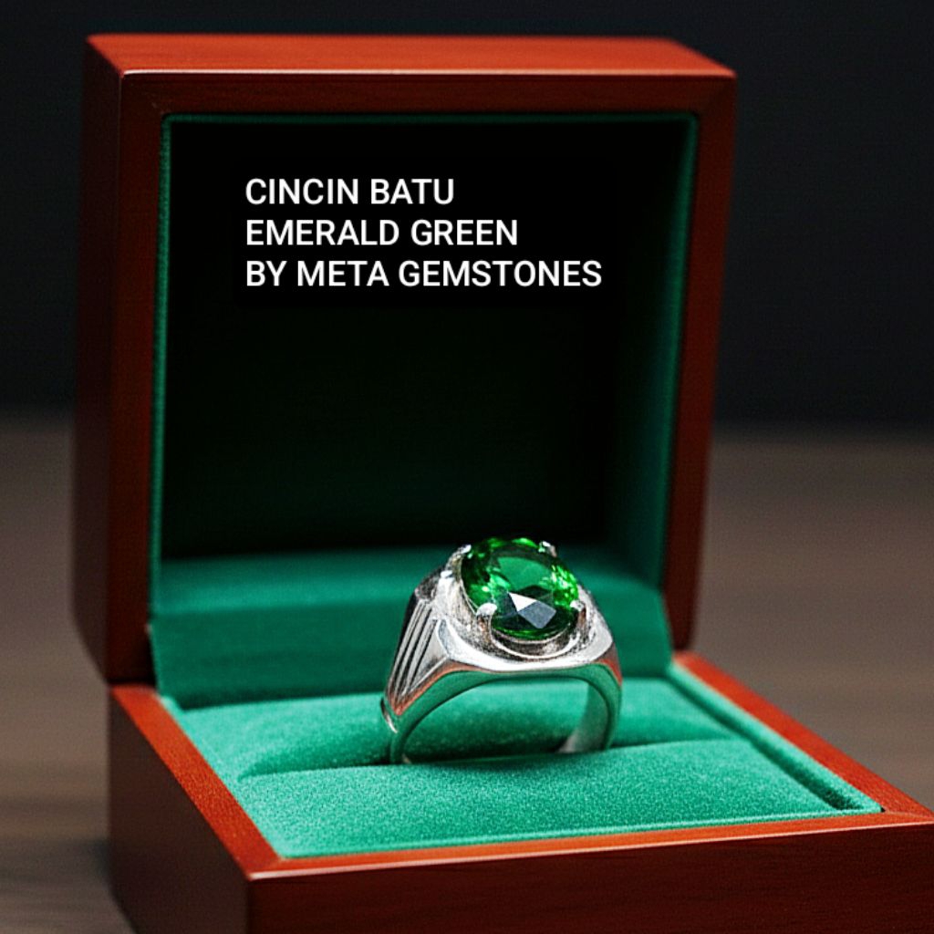 CINCIN BATU EMERALD GREEN CUTTING RING MONEL