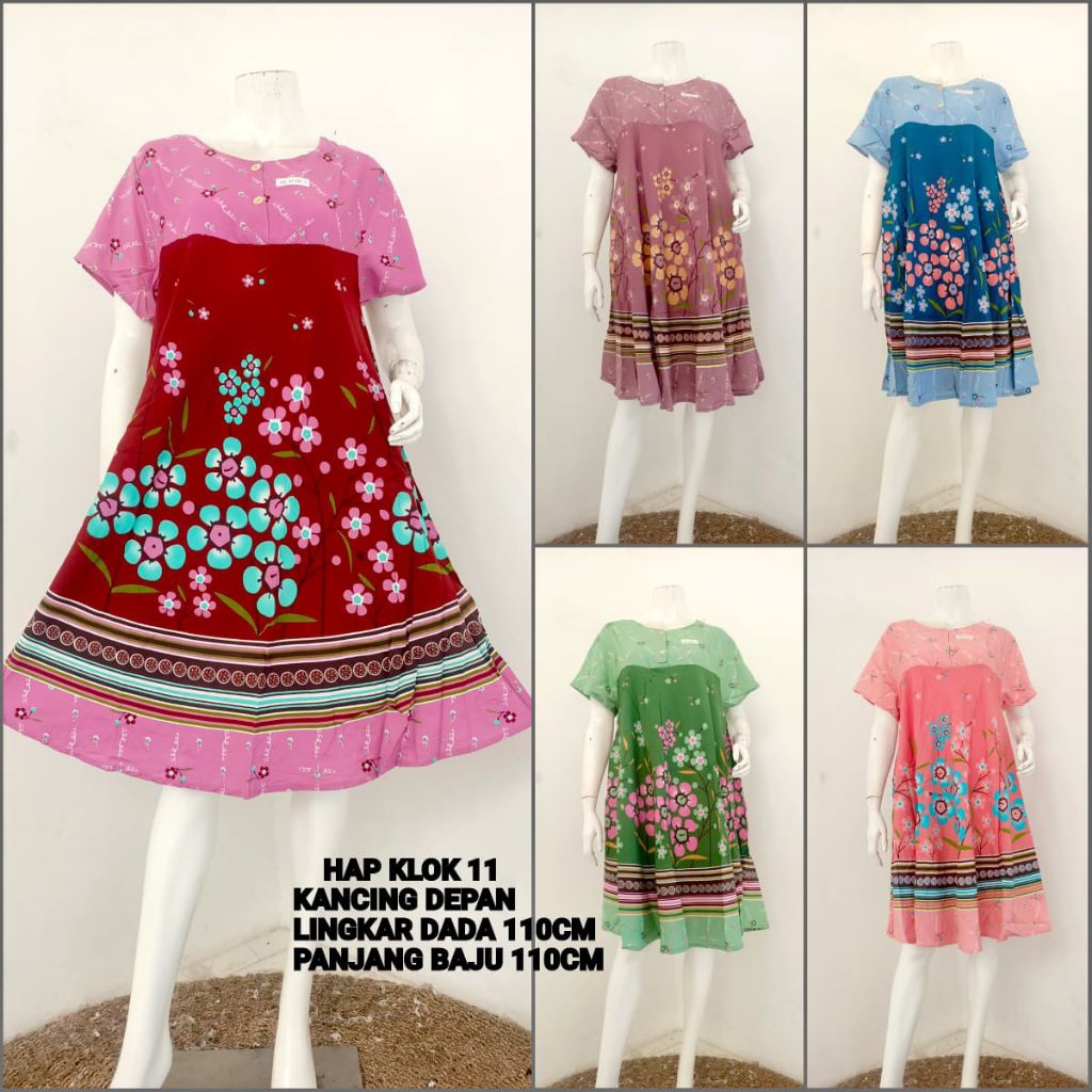 Daster klok HAP no. 11/klok 11 HAP/klok kancing depan