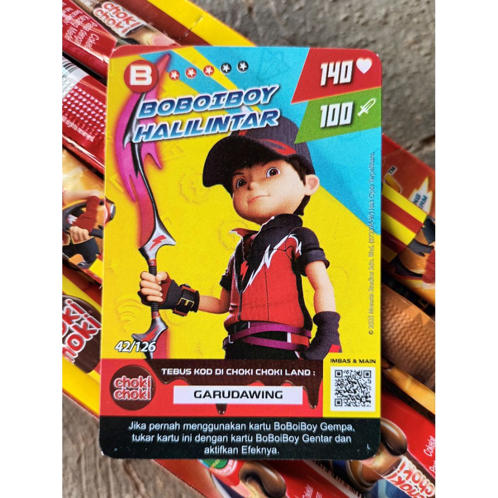 Kartu Boboiboy Chokichoki Original non Holo/Foil