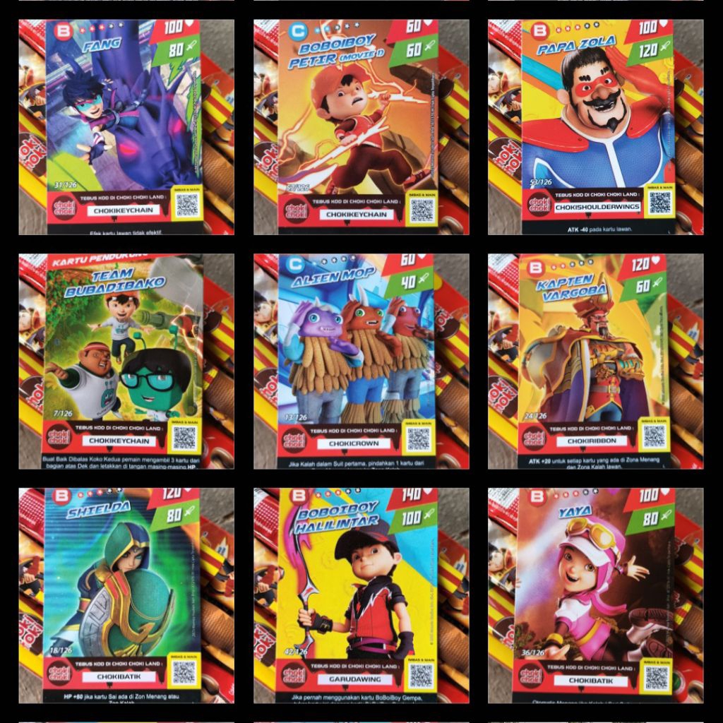 Kartu Boboiboy Chokichoki Original