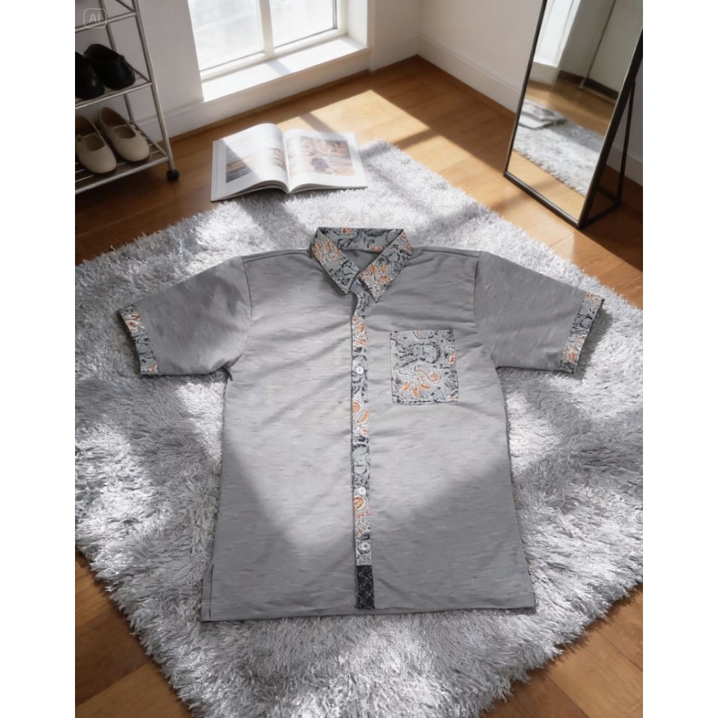 PIAMAKU - Svara Batik Grey / Baju Hem pria / Atasan Pria / Hem Pria / Hem Murah / Hem Lebaran / Hem 