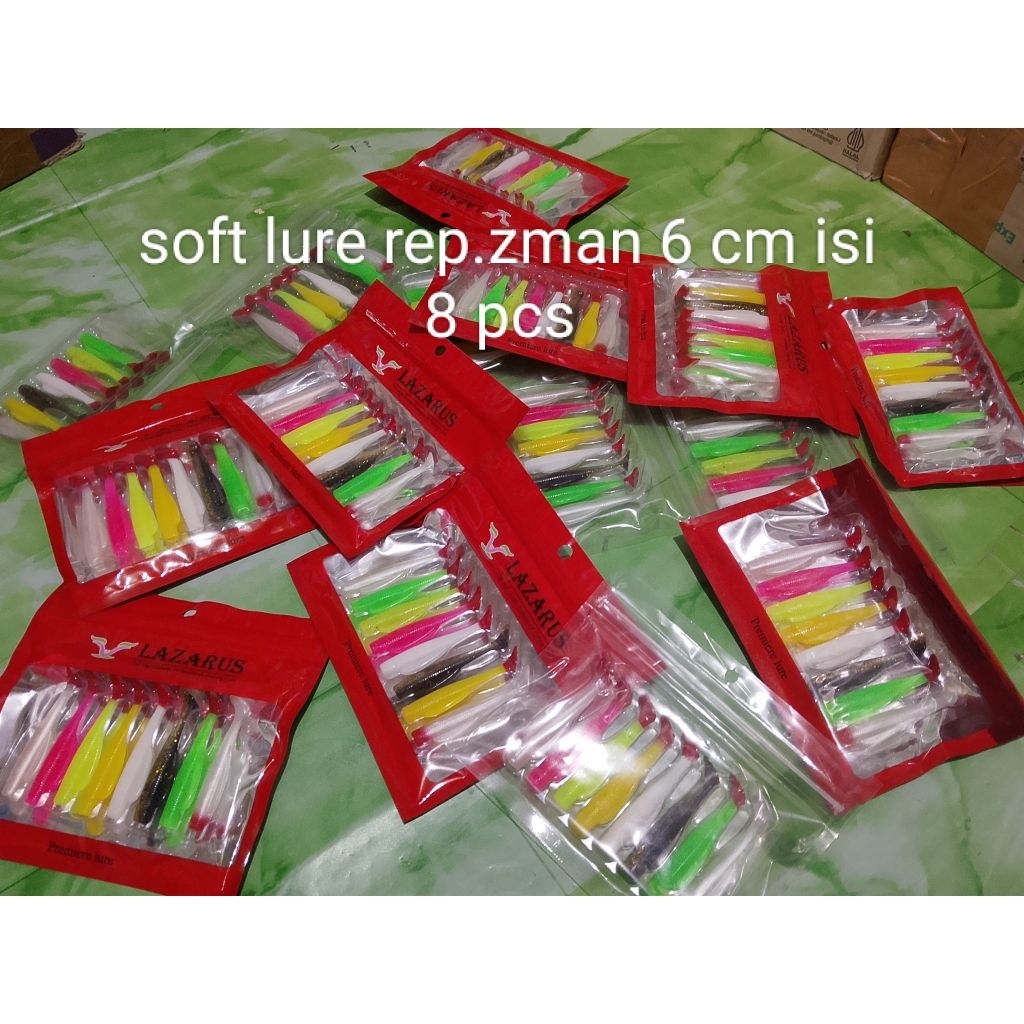 softlure/soft lure rep.zman 6 cm isi 8 pcs mik campur
