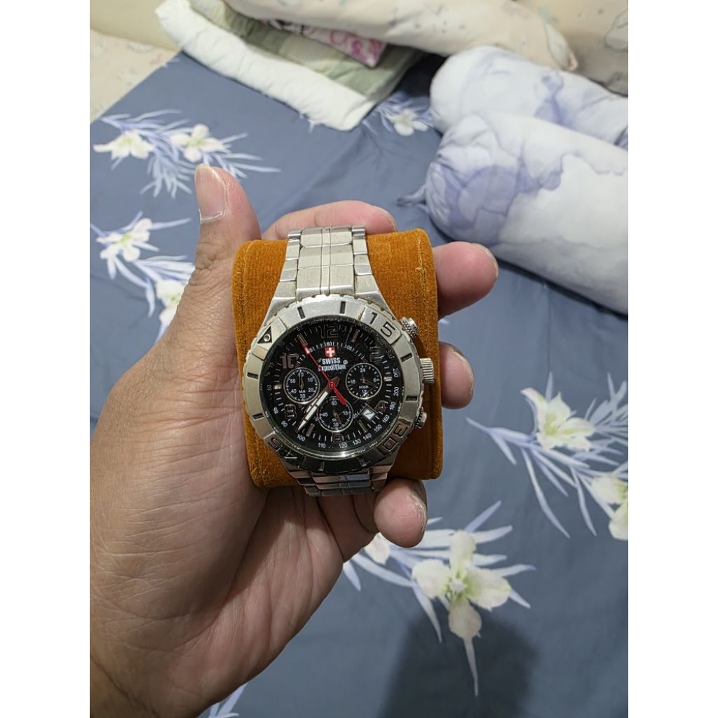 jual jam tangan pria swiss expedition preloved