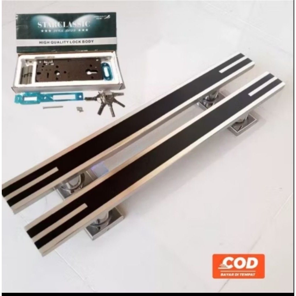 HANDLE PINTU/ GAGANG PINTU RUMAH MINIMALIS FULL SET KUNCI