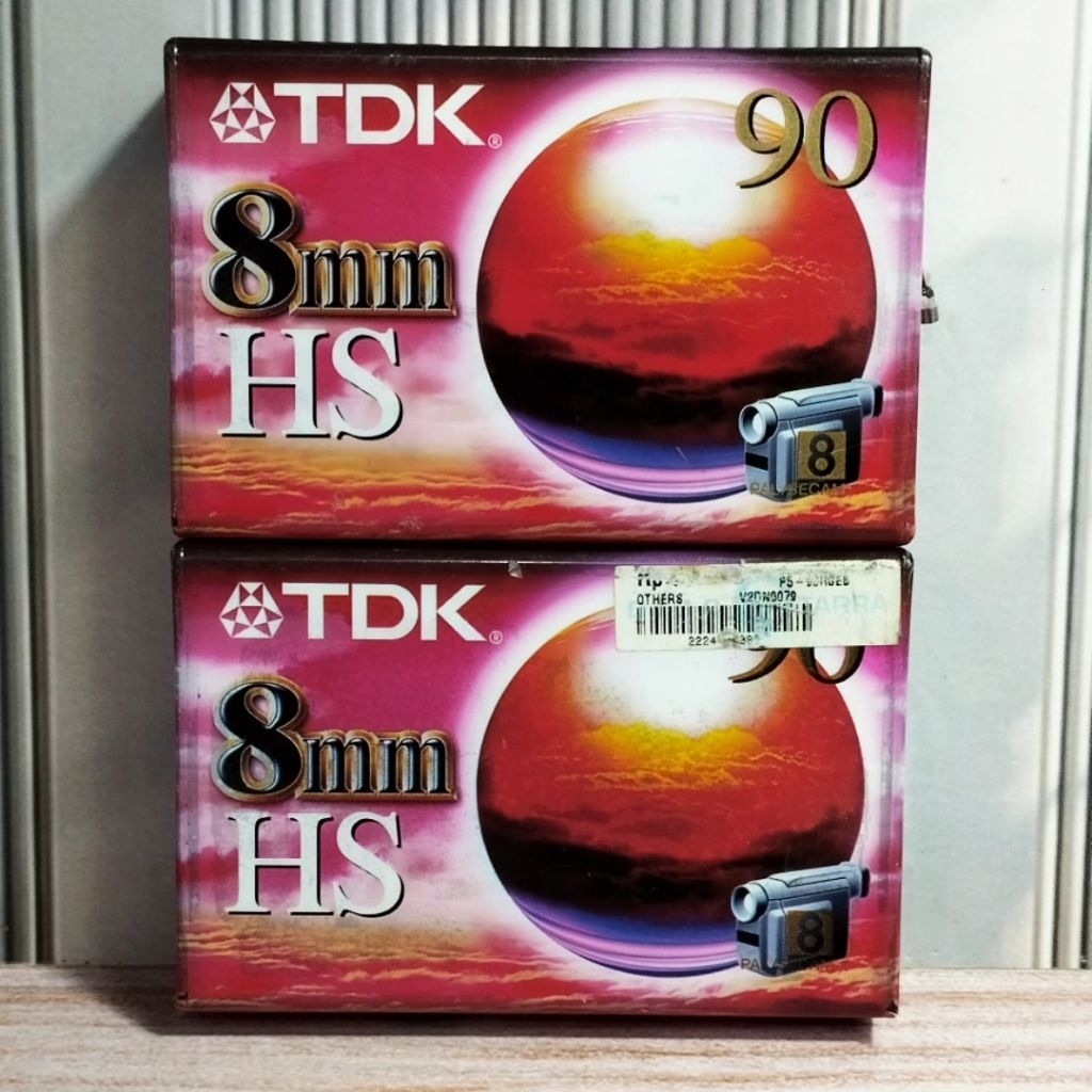 Sepaket 2 kaset kosong segel Handycam Hi8 TDK 8mm HS Durasi 180 Dan 90 menit