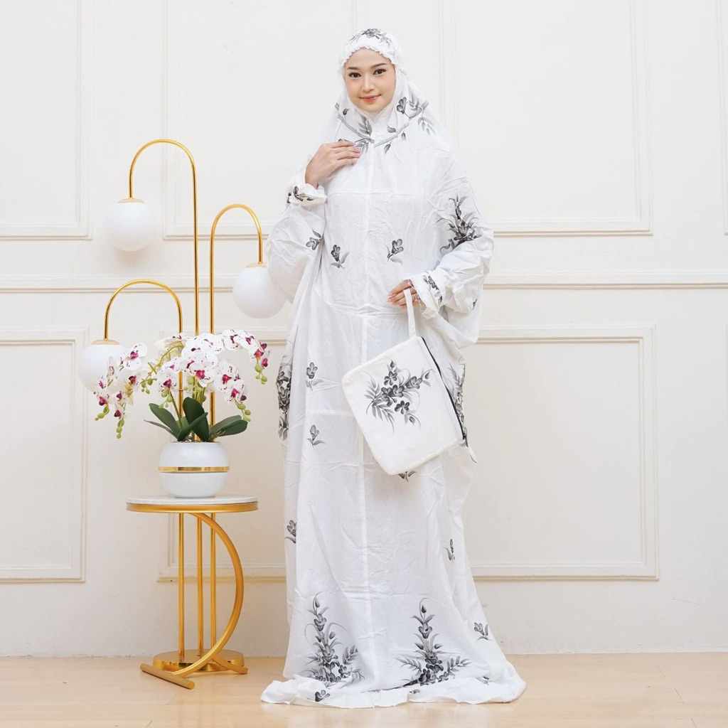 Mukena Polos Katun Rayon Lajuran Ukuran Jumbo Mukena Hajian Wanita Dewasa