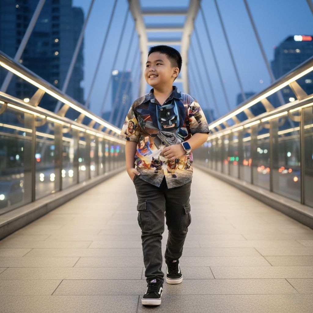 Kemeja Anak Motif | Lego Justice League 01