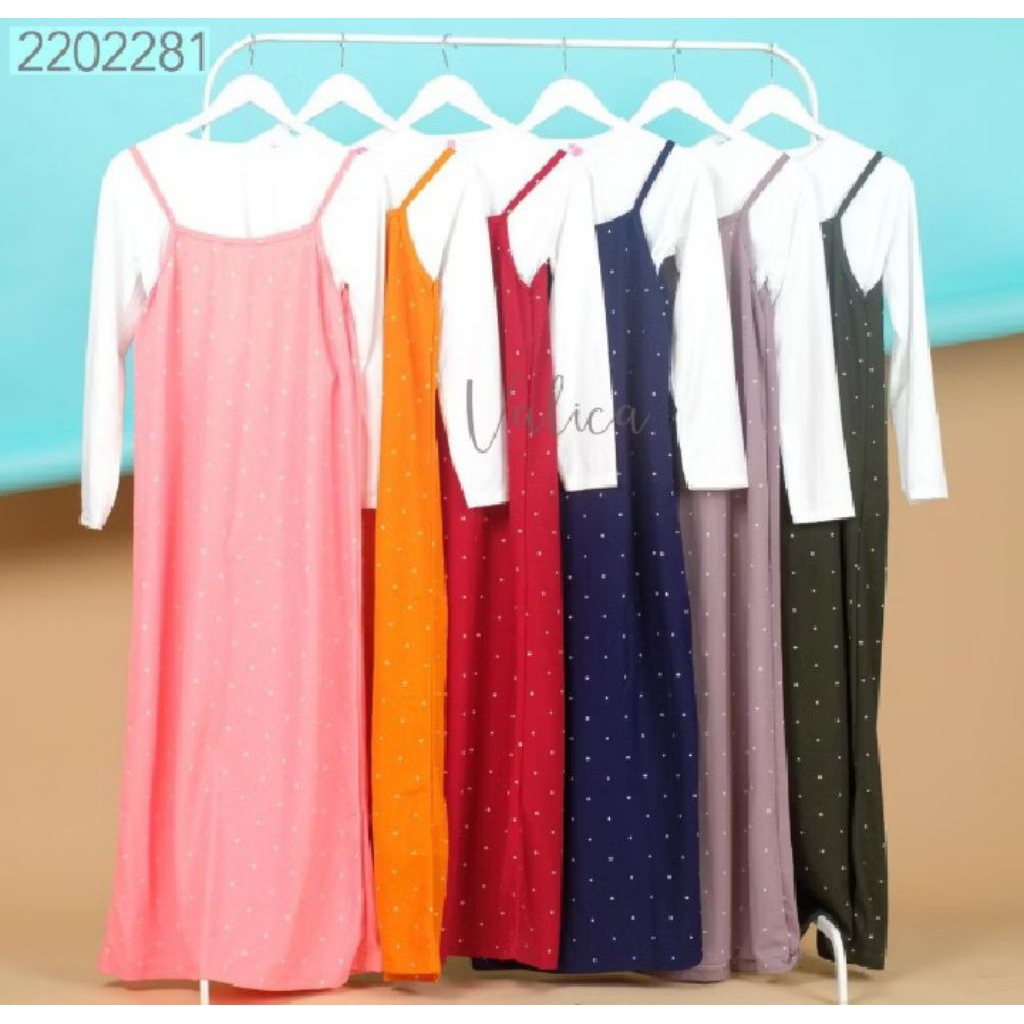 NF gamis overall polkadot gamis wafel cocobee