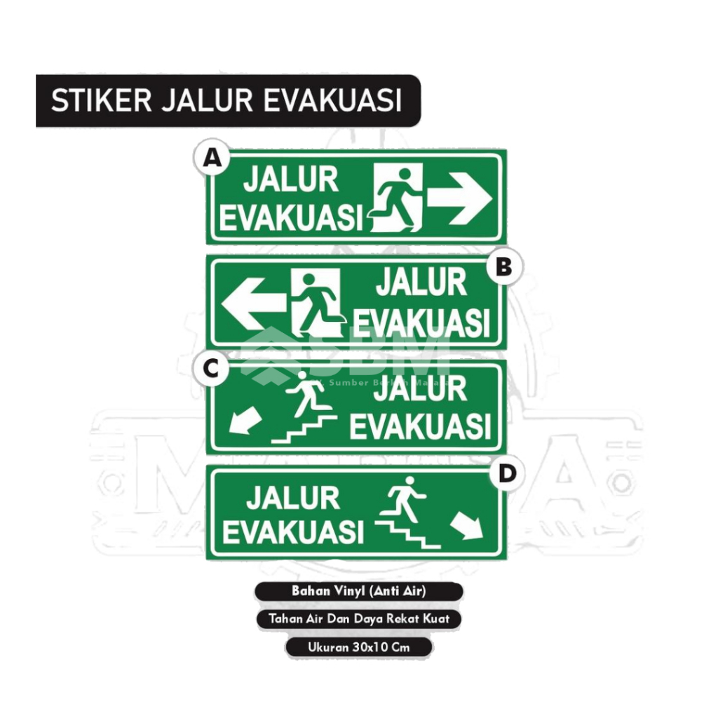 Stiker Evakuasi / Stiker Evakuasi / Sticker Evakuasi / Sticker Jalur Evakuasi / Sign Sticker Rambu E